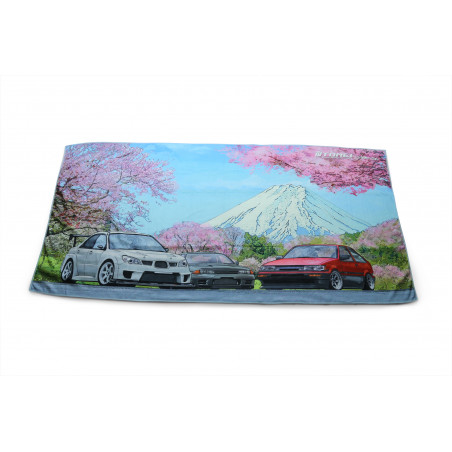 BATH TOWEL GDB/BNR32/AE86 CHERRY BLOSSOM MT.FUJI